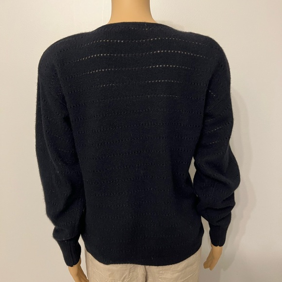 L’eau Vive Womens Sweater Medium Black Angora Lambswool Padded Sequins Vintage - Picture 4 of 5